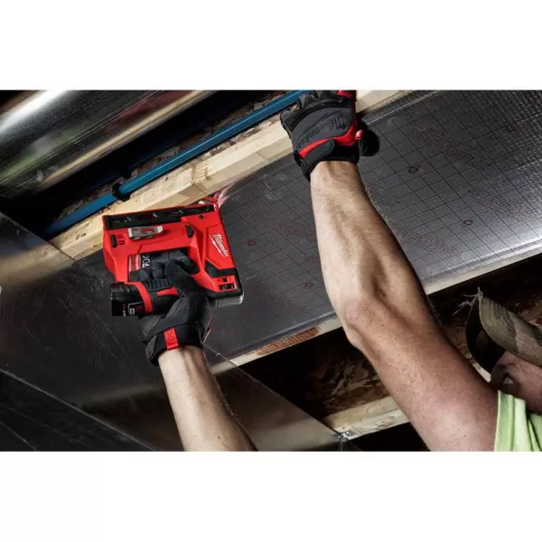 Milwaukee M12 12-Volt Lithium-Ion Cordless Jig Saw and Crown Stapler with two 3.0 Ah Batteries