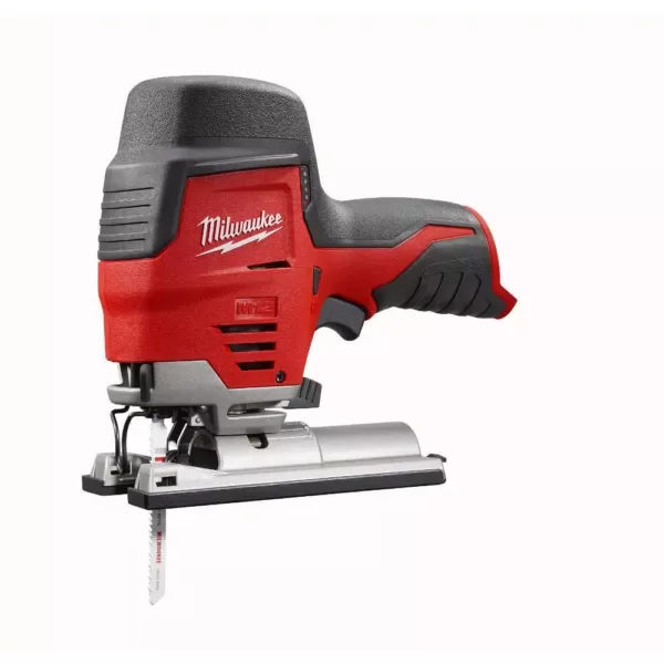 Milwaukee M12 12-Volt Lithium-Ion Cordless Jig Saw and Crown Stapler with two 3.0 Ah Batteries