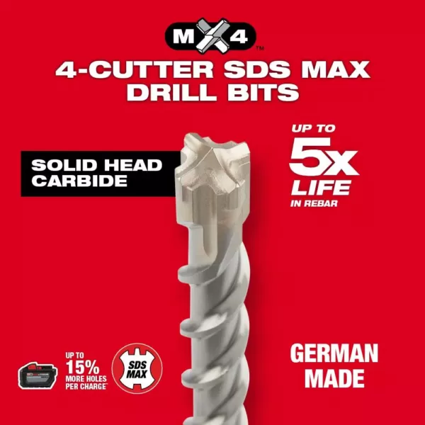 Milwaukee 5/8 in. x 21 in. MX4 SDS-Max Carbide Bit