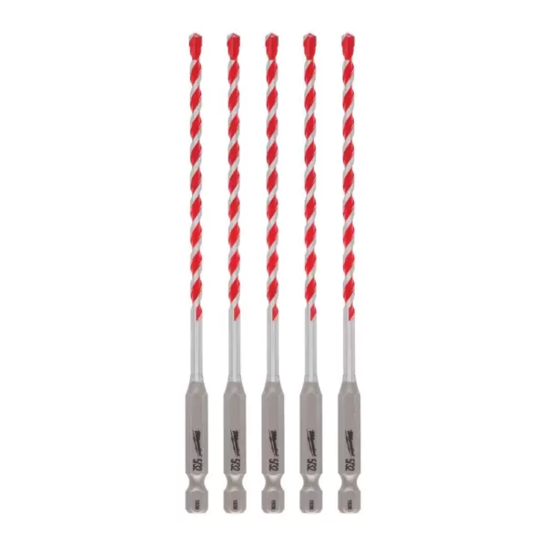 Milwaukee 5/32 in. SHOCKWAVE Carbide Hammer Drill Bits (5-Pack)