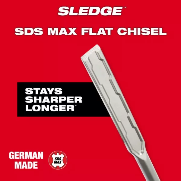 Milwaukee 1 in. x 16 in. SDS-Max SLEDGE Steel Flat Chisel Bit