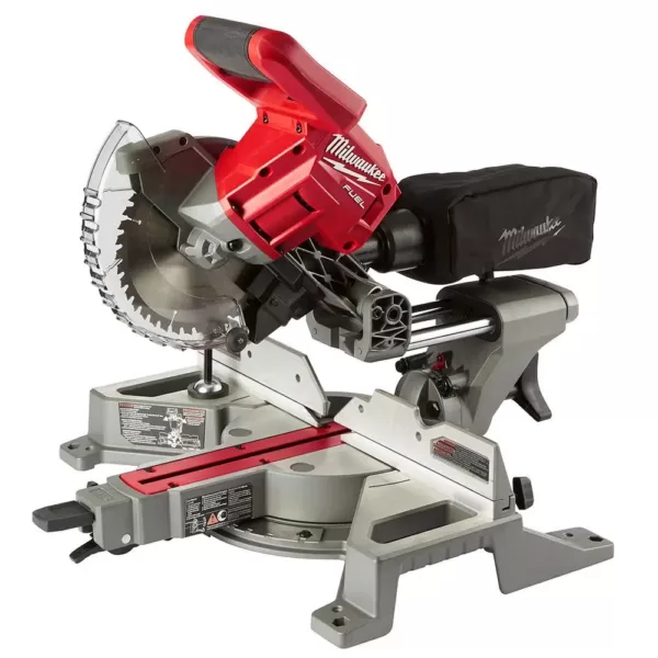 Milwaukee M18 FUEL 18-Volt Lithium-Ion Brushless Cordless 7-1/4 in. Dual Bevel Sliding Compound Miter Saw Kit with Extra Blade