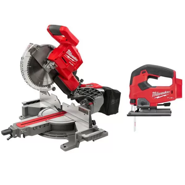 Milwaukee M18 FUEL 18-Volt Lithium-Ion Brushless 10 in. Cordless Dual Bevel Sliding Compound Miter Saw with Jig Saw