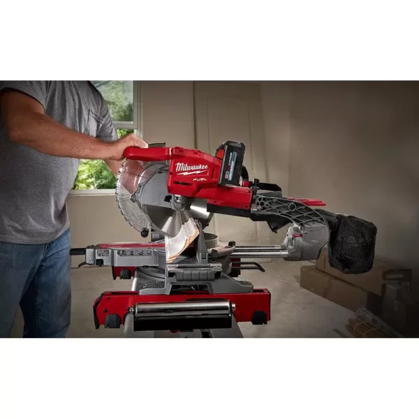 Milwaukee M18 Fuel 18-Volt 10 in. Lithium-Ion Brushless Cordless Dual Bevel Sliding Compound Miter Saw Kit with One 8.0 Ah Battery