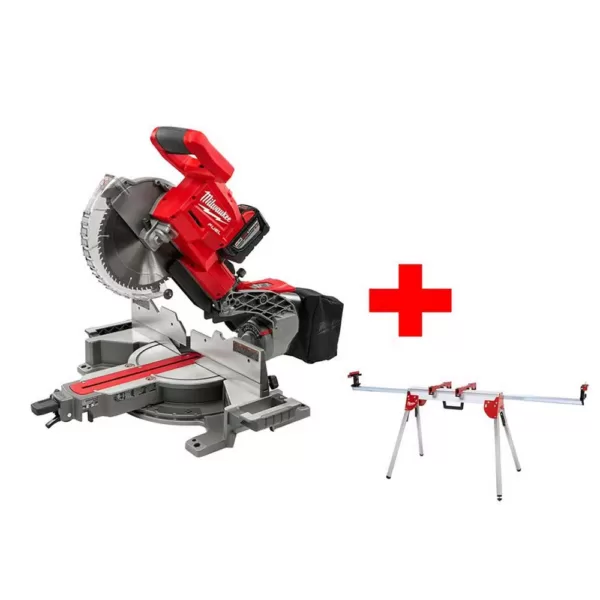 Milwaukee M18 FUEL 18-Volt Lithium-Ion Brushless Cordless 10 in. Dual Bevel Sliding Compound Miter Saw Kit W/ Miter Stand