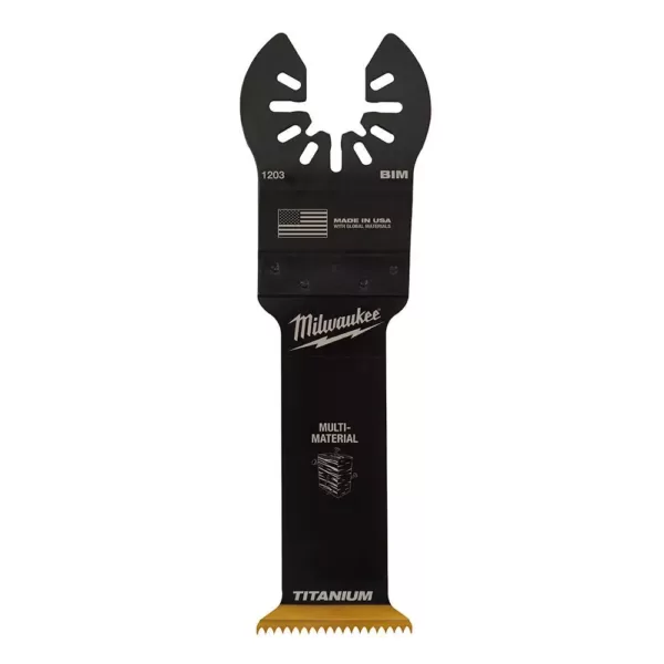 Milwaukee 1-1/4 in. Titanium Bi-Metal Universal Fit Wood and Metal Cutting Oscillating Multi-Tool Blade (1-Pack)