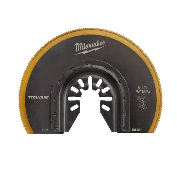 Milwaukee 3-1/2 in. Titanium Segmented Bi-Metal Universal Fit Oscillating Multi-Tool Blade (1-Pack)