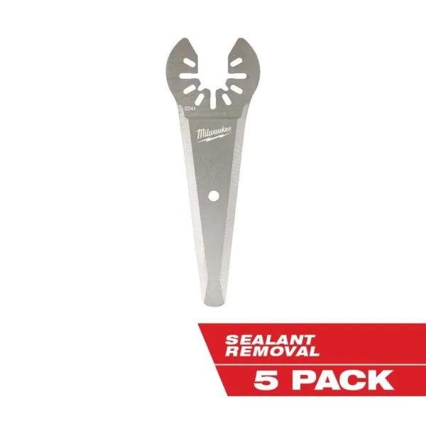 Milwaukee 3 in. Stainless Steel Tapered Sealant Cutting Oscillating Multi-Tool Blade (5-Piece)