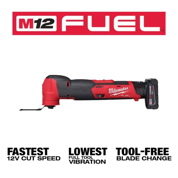 Milwaukee M12 FUEL 12-Volt Lithium-Ion Cordless Oscillating Multi-Tool and Impact Driver with two 3.0 Ah Batteries