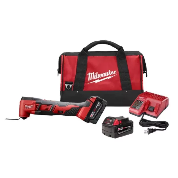 Milwaukee M18 18-Volt Lithium-Ion Cordless Oscillating Multi-Tool Kit w/(2) 3.0Ah Batteries, Accessories, Charger, Bag