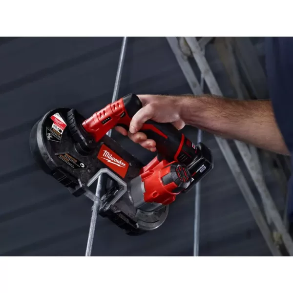 Milwaukee M12 12-Volt Lithium-Ion Cordless Sub-Compact Band Saw XC Kit with M12 LED Flood Light