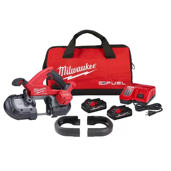 Milwaukee M18 FUEL 18-Volt Lithium-Ion Brushless Cordless Compact Dual-Trigger Bandsaw Kit with Two 3.0 Ah High Output Batteries