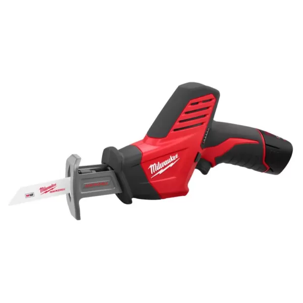 Milwaukee M12 FUEL 12-Volt Lithium-Ion Brushless Cordless 4-in-1 Installation 3/8 in. Drill Driver Kit with M12 Hackzall