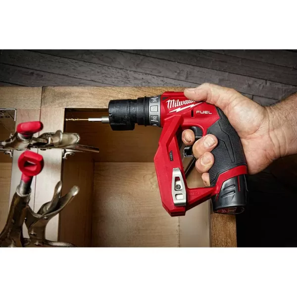 Milwaukee M12 FUEL 12-Volt Lithium-Ion Brushless Cordless 4-in-1 Installation 3/8 in. Drill Driver Kit with M12 Hackzall