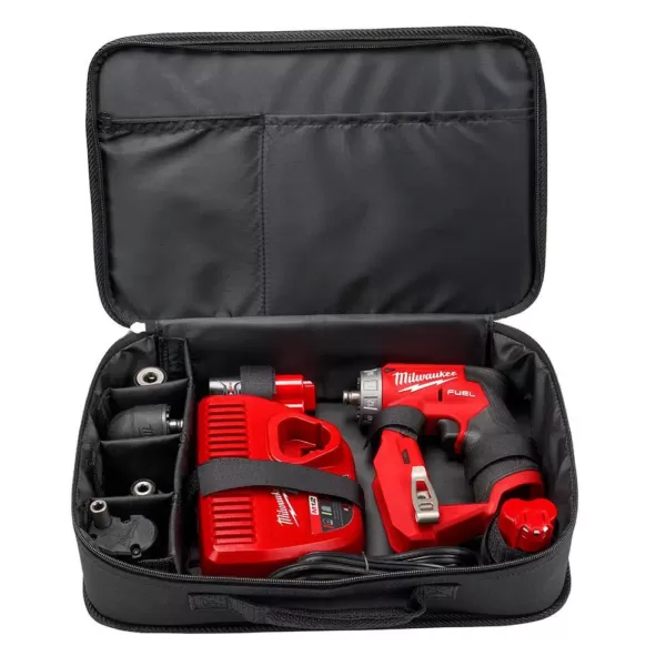 Milwaukee M12 FUEL 12-Volt Lithium-Ion Brushless Cordless 4-in-1 Installation 3/8 in. Drill Driver Kit W/ M12 3/8 in. Ratchet