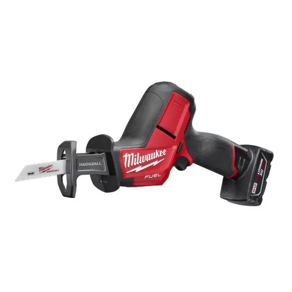 Milwaukee M12 FUEL 12-Volt Lithium-Ion Brushless Cordless HACKZALL Reciprocating Saw Kit with Free M12 Right Angle Drill