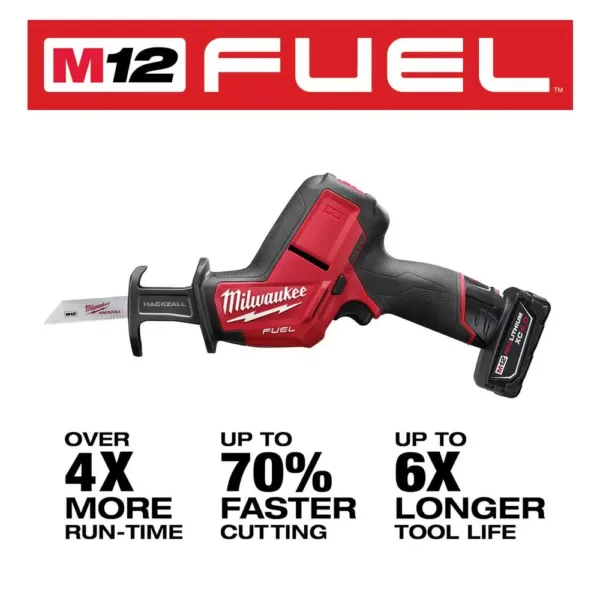 Milwaukee M12 FUEL 12-Volt Lithium-Ion Brushless Cordless HACKZALL Reciprocating Saw Kit with M12 Rotary Tool