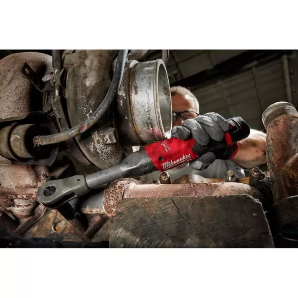 Milwaukee M12 FUEL 12-Volt Lithium-Ion Brushless Cordless 3/8 in. Impact Wrench and 3/8 in. Ratchets Combo Kit (Tool-Only Kit)