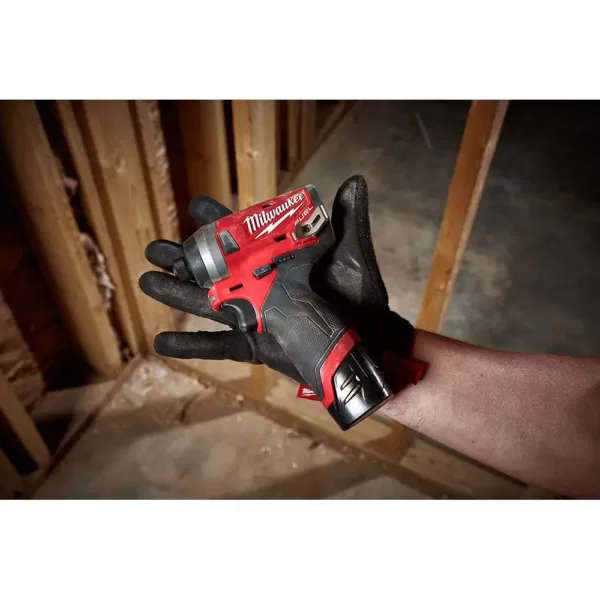 Milwaukee M12 FUEL 12-Volt Lithium-Ion Brushless Cordless Hackzall and Impact Driver Combo Kit (2-Tool) with 2-Batteries and Bag