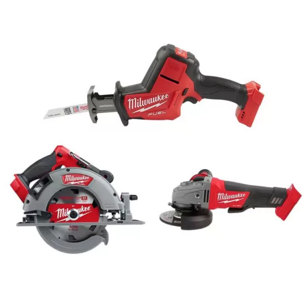 Milwaukee M18 FUEL 18-Volt Lithium-Ion Brushless Cordless HACKZALL Reciprocating Saw/Circular Saw/Grinder Combo Kit (3-Tool)