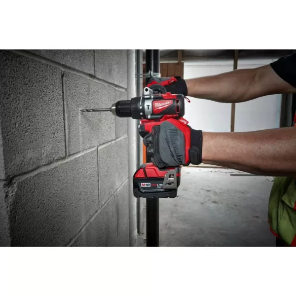 Milwaukee M18 18-Volt Lithium-Ion Brushless Cordless Compact Hammer Drill/Impact Combo Kit (2-Tool) with (2) 4.0Ah Batteries, Bag