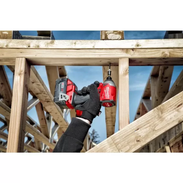 Milwaukee M18 FUEL 18-Volt Lithium-Ion Brushless Cordless Hammer Drill Driver/Impact Driver/Impact Wrench Kit with 4-Batteries