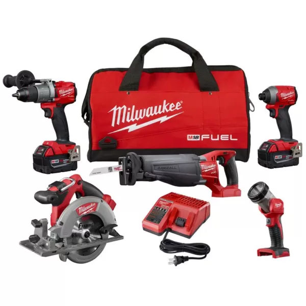 Milwaukee M18 FUEL 18-Volt Lithium-Ion Brushless Cordless Combo Kit (5-Tool) with  M18 FUEL Cordless Jig Saw