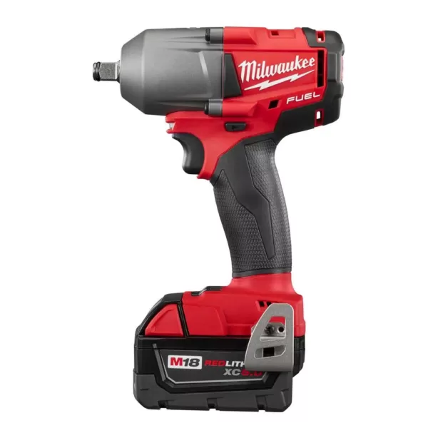 Milwaukee M18 FUEL 18-Volt Lithium-Ion Brushless Cordless Combo Kit (5-Tool) with  M18 FUEL Mid Torque 1/2 in. Impact Wrench