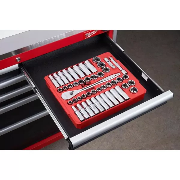 Milwaukee 1/2 in. Drive SAE/Metric Ratchet and Socket Mechanics Tool Set (47-Piece)