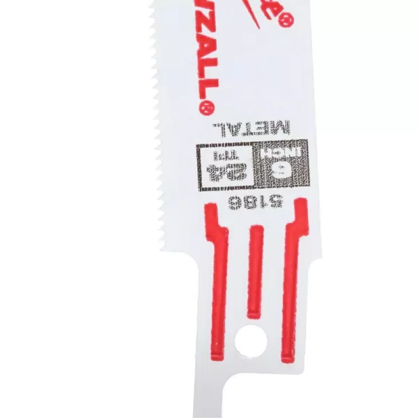 Milwaukee 6 in. 24 Teeth per in. Thin Metal Cutting SAWZALL Reciprocating Saw Blades (5 Pack)