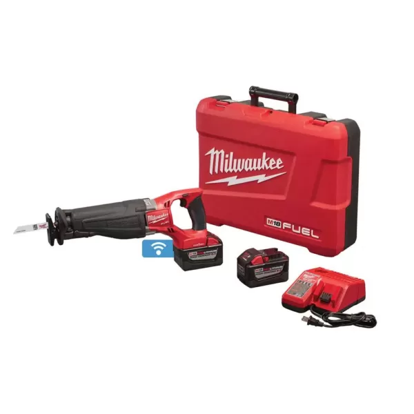 Milwaukee M18 FUEL ONE-KEY 18-Volt Lithium-Ion Brushless Cordless SAWZALL Reciprocating Saw Kit with Two 9.0Ah Batteries