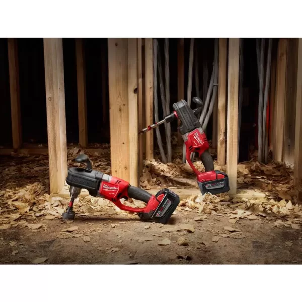 Milwaukee M18 FUEL 18-Volt Lithium-Ion Brushless Cordless Hole Hawg 1/2 in. Right Angle Drill Kit W/(2) 9.0Ah Batteries