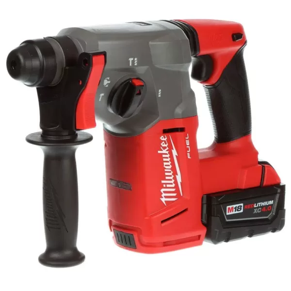 Milwaukee M18 FUEL 18-Volt Lithium-Ion Brushless Cordless 1 in. SDS-Plus Rotary Hammer Kit with Two 5.0Ah Batteries, Hard Case