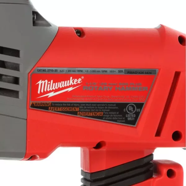 Milwaukee M18 FUEL 18-Volt Lithium-Ion Brushless Cordless 1-1/8 in. SDS-Plus Rotary Hammer (Tool-Only)