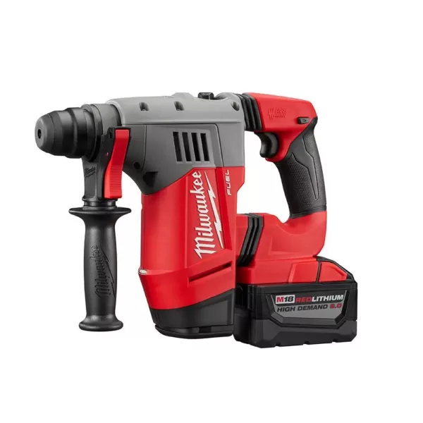 Milwaukee M18 FUEL 18-Volt Lithium-Ion Brushless Cordless 1-1/8 in. SDS-Plus Rotary Hammer Kit W/(2) 9.0Ah Batteries,Rapid Charger