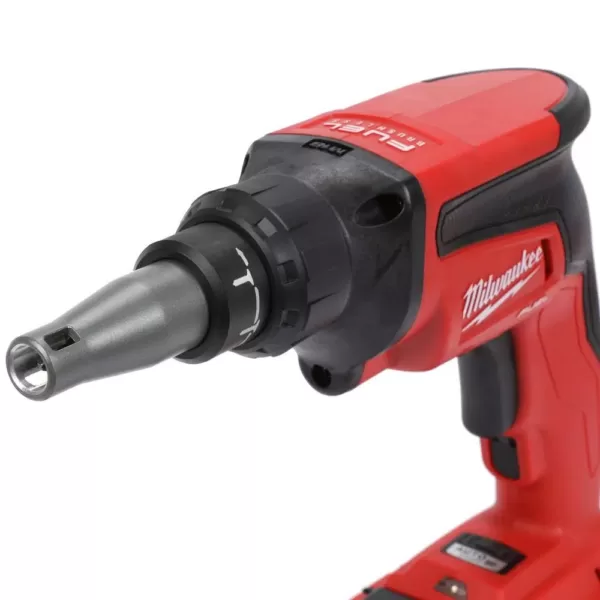 Milwaukee M18 FUEL 18-Volt Lithium-Ion Brushless Cordless Compact Drywall Screw Gun Kit w/(2) 2.0Ah Batteries, Charger, Tool Bag