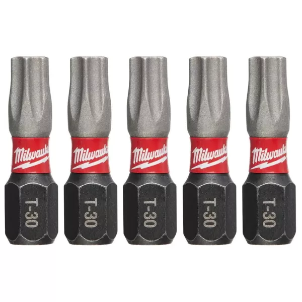 Milwaukee SHOCKWAVE Torx #30 1 in. Impact Duty Steel Screwdriver Bit (5-Pack)