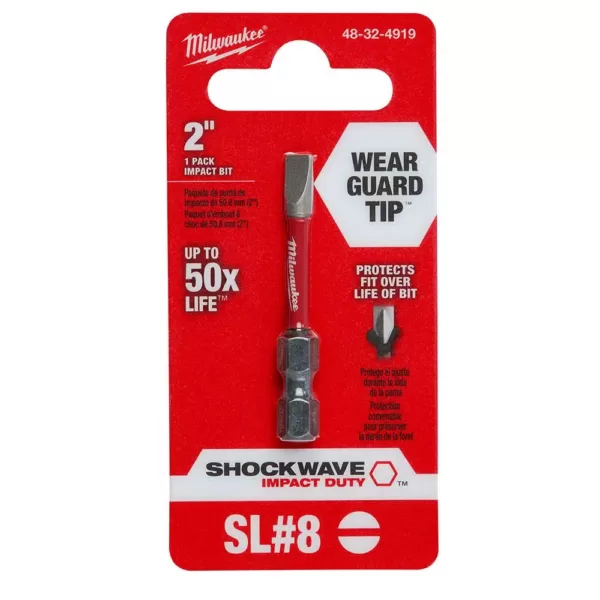 Milwaukee Shockwave Impact Duty 2 in. x 3/16 in. Slotted Steel Power Bit