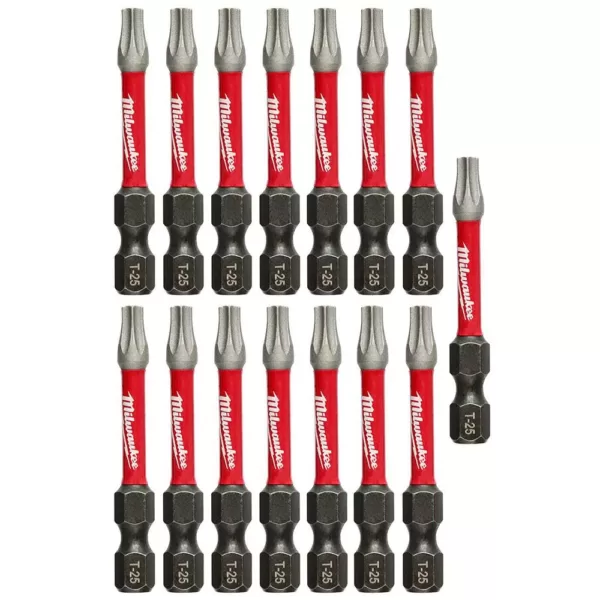 Milwaukee SHOCKWAVE Torx #25 2 in. Impact Duty Steel Screwdriver Bit (15-Pack)