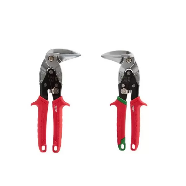 Milwaukee 9 in. Left-Cut and Right Cut Right Angle Aviation Snips (2-Piece)