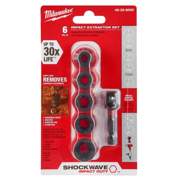 Milwaukee SHOCKWAVE Impact-Duty Extractor Set (6-Piece)