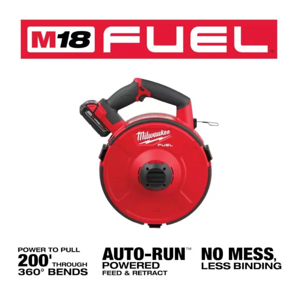 Milwaukee M18 Fuel Angler 120 ft. x 1/8 in. Steel Pulling Fish Tape Drum