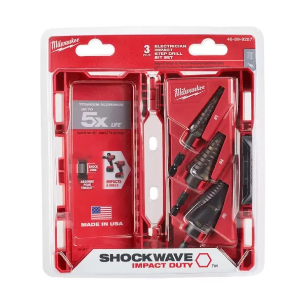 Milwaukee Titanium SHOCKWAVE Impact Duty Step Bit Kit with Titanium Drill Bit Set (26-Piece)