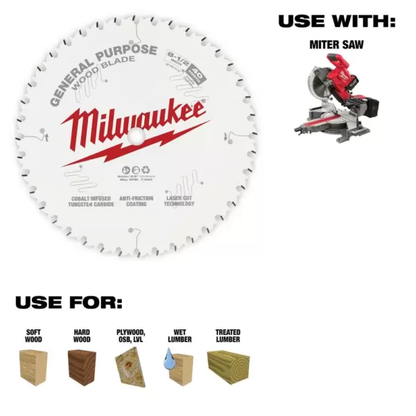 Milwaukee 8-1/2 in. x 40-Tooth General Purpose Circular Saw Blade