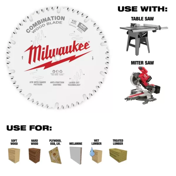 Milwaukee 10 in. x 50-Tooth Combination Circular Saw Blade