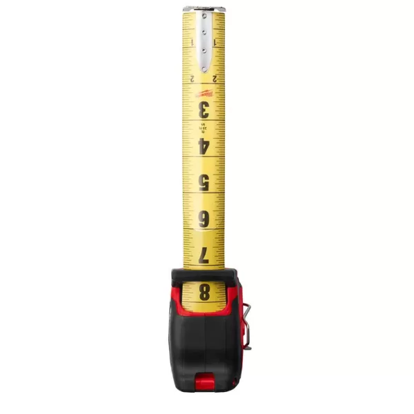 Milwaukee 25 ft. x 1.3 in. W Blade Magnetic Tape Measure with 14 ft. Standout with Fastback Compact Folding Utility Knife