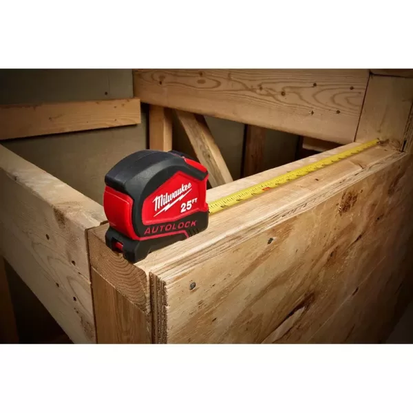 Milwaukee 25 ft. Compact Auto Lock Tape Measure