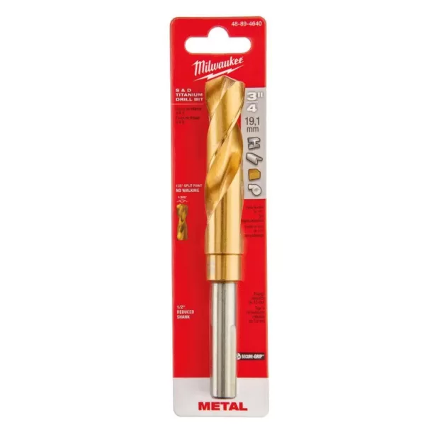 Milwaukee 3/4 in. Titanium Silver and Deming Drill Bit