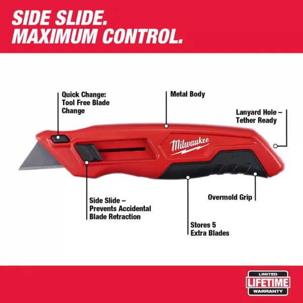 Milwaukee Slide-Out Utility Knife with General Purpose Blade Storage