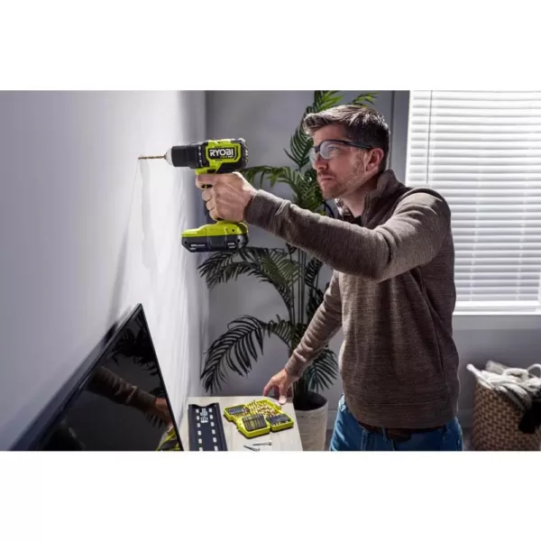 RYOBI ONE+ HP 18V Brushless Cordless Compact with 1/2 in. Drill/Driver, One-Handed Recip Saw, (2) 1.5 Ah Batteries, Charger